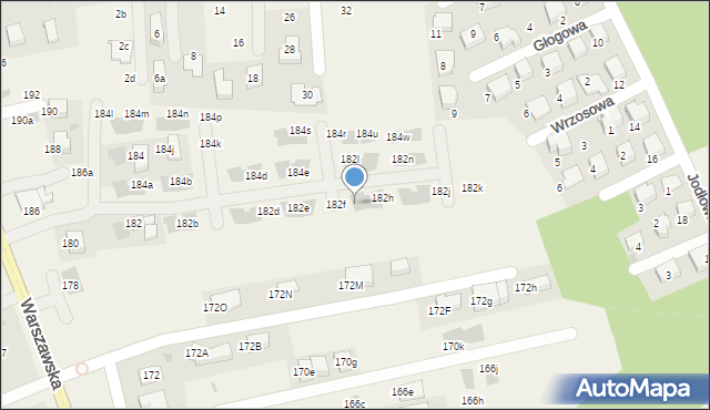 Węgrzce, Warszawska, 182g, mapa Węgrzce