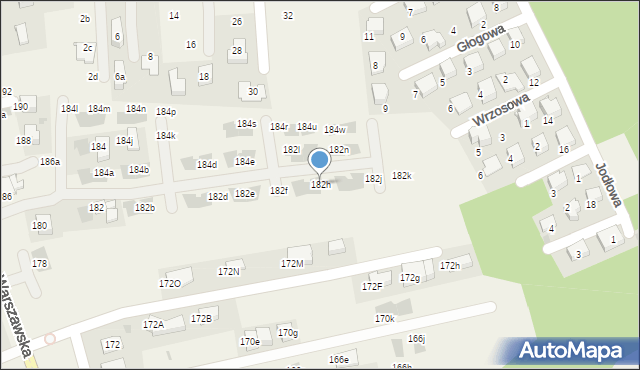 Węgrzce, Warszawska, 182h, mapa Węgrzce
