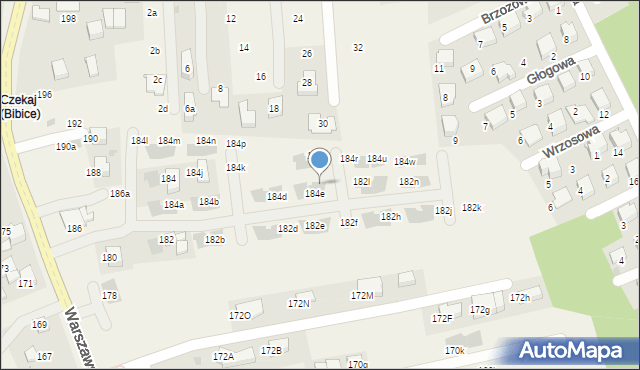 Węgrzce, Warszawska, 184g, mapa Węgrzce