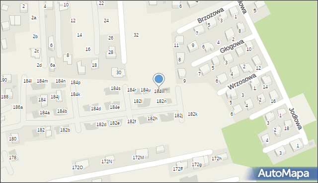 Węgrzce, Warszawska, 184w, mapa Węgrzce