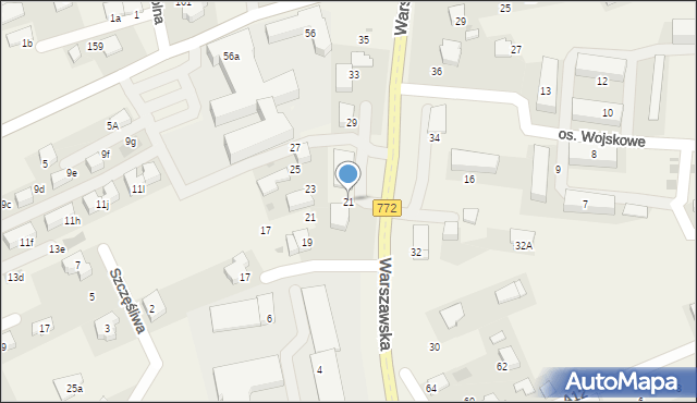 Węgrzce, Warszawska, 21, mapa Węgrzce