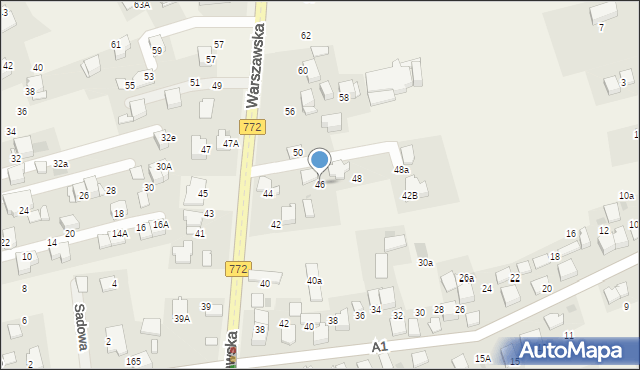 Węgrzce, Warszawska, 46, mapa Węgrzce