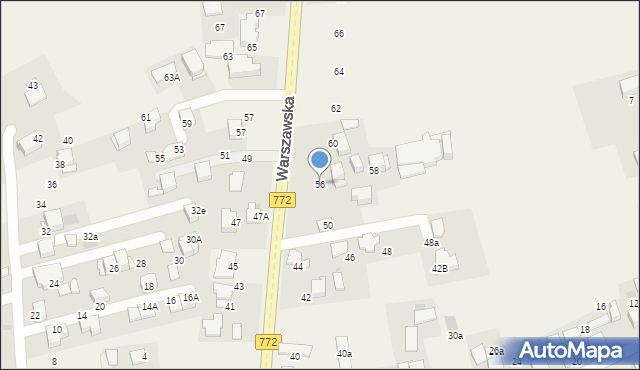 Węgrzce, Warszawska, 56, mapa Węgrzce