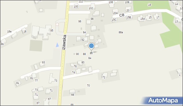 Węgrzce, Warszawska, 86, mapa Węgrzce