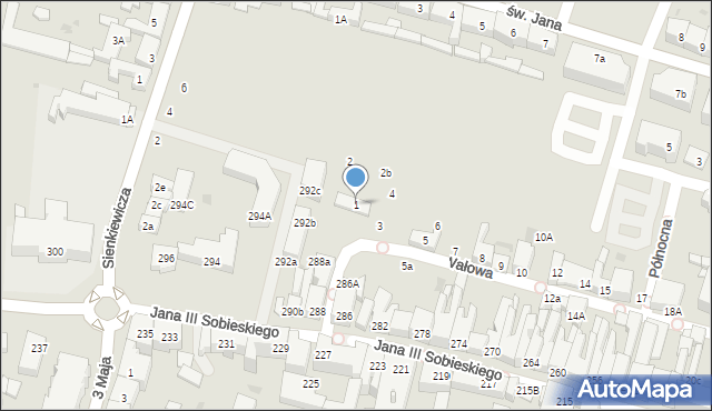 Wejherowo, Wałowa, 1, mapa Wejherowo
