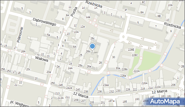 Wejherowo, Wałowa, 26d, mapa Wejherowo