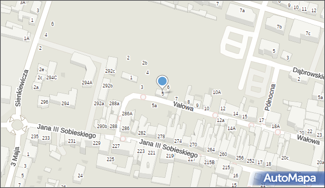 Wejherowo, Wałowa, 5, mapa Wejherowo