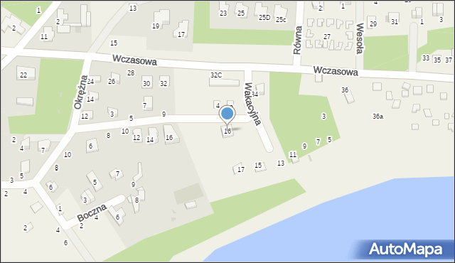 Wieleń, Wakacyjna, 16, mapa Wieleń
