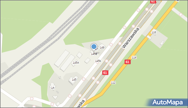 Wieliszew, Warszawska, 145B, mapa Wieliszew
