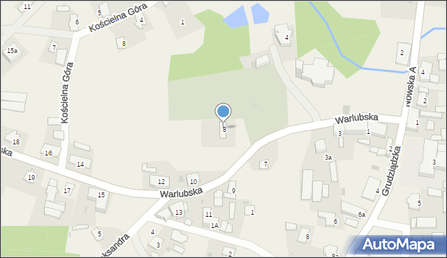 Wielki Komorsk, Warlubska, 8, mapa Wielki Komorsk