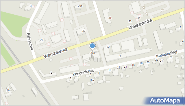 Wieluń, Warszawska, 22a, mapa Wieluń