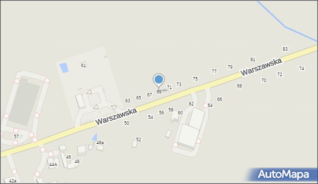 Wieluń, Warszawska, 69, mapa Wieluń