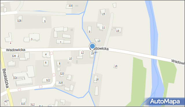 Wieprz, Wadowicka, 14, mapa Wieprz