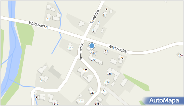 Wieprz, Wadowicka, 20a, mapa Wieprz