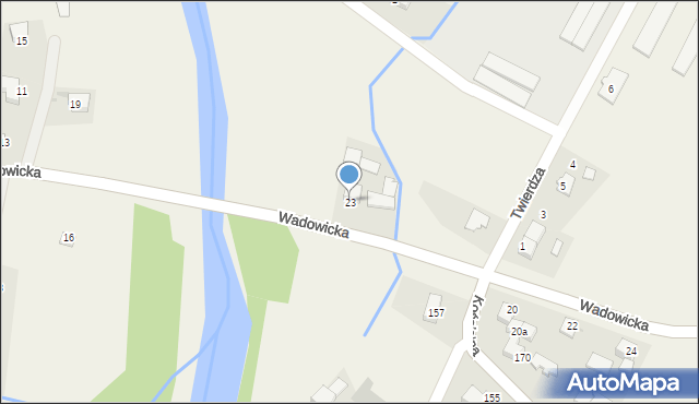 Wieprz, Wadowicka, 23, mapa Wieprz