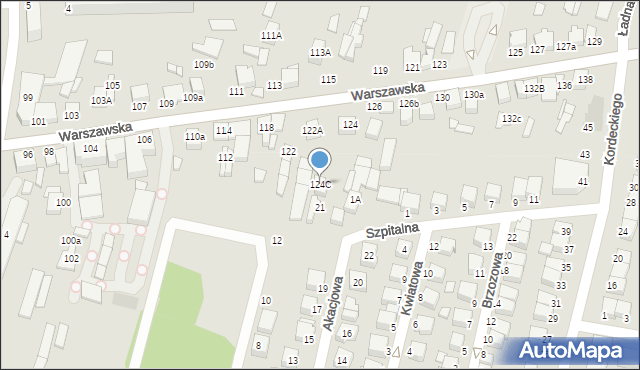 Wieruszów, Warszawska, 124C, mapa Wieruszów