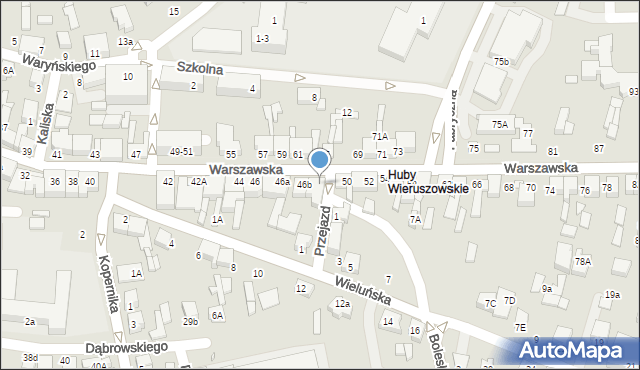 Wieruszów, Warszawska, 48, mapa Wieruszów