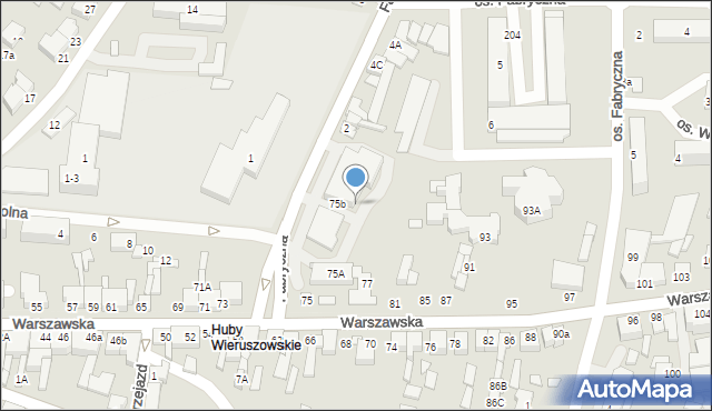 Wieruszów, Warszawska, 75i, mapa Wieruszów