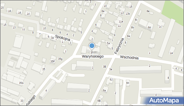 Wieruszów, Waryńskiego Ludwika, 37, mapa Wieruszów