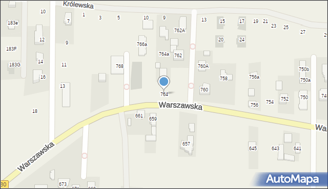 Wierzbin, Warszawska, 764, mapa Wierzbin