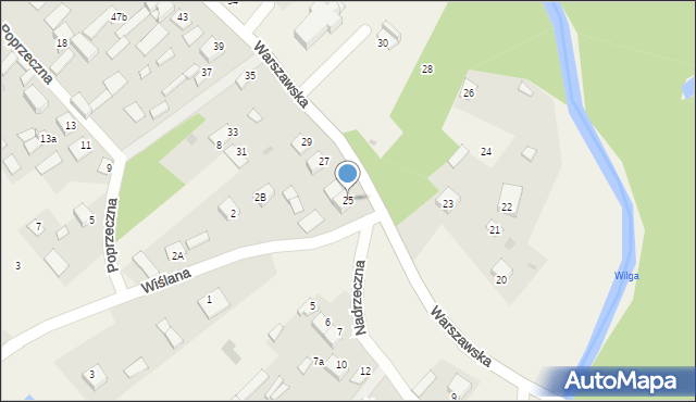 Wilga, Warszawska, 25, mapa Wilga