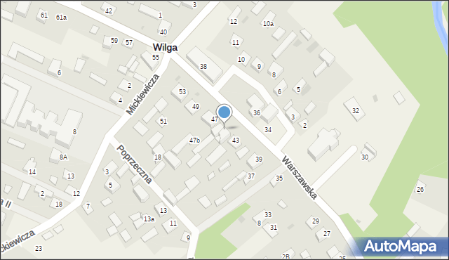 Wilga, Warszawska, 47A, mapa Wilga