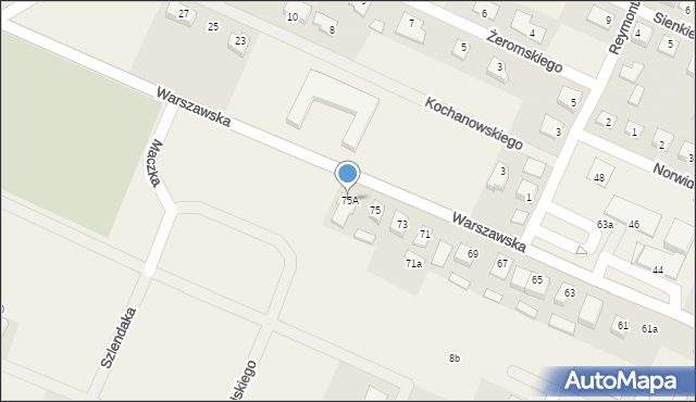 Wilga, Warszawska, 75A, mapa Wilga