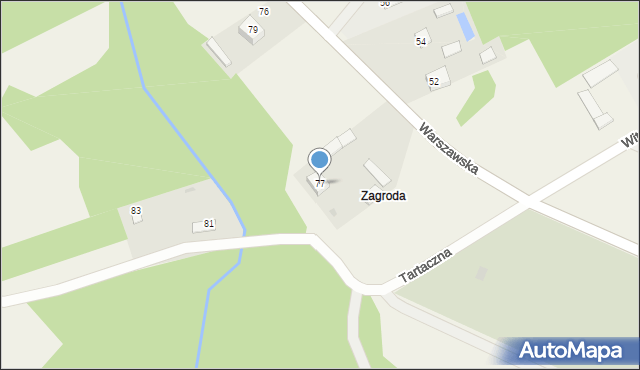 Wilga, Warszawska, 77, mapa Wilga