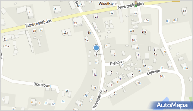 Wisełka, Warnowska, 3, mapa Wisełka