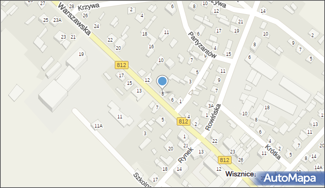 Wisznice, Warszawska, 8, mapa Wisznice