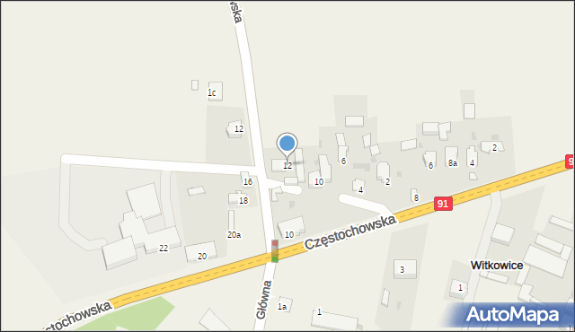 Witkowice, Wąska, 12, mapa Witkowice