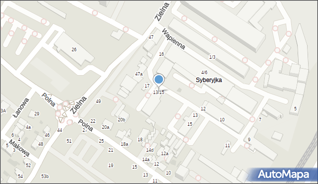 Włocławek, Wapienna, 13/15, mapa Włocławka