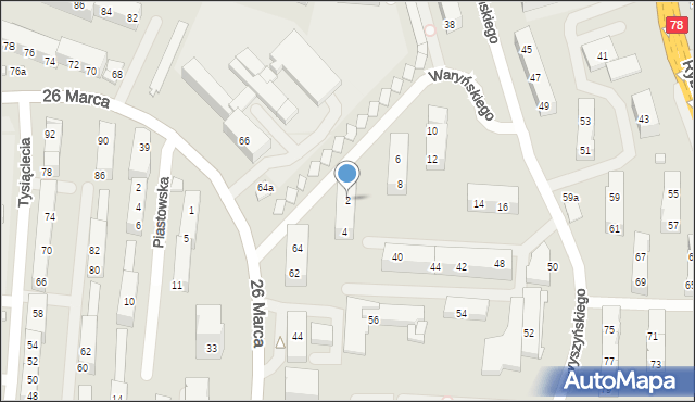 Wodzisław Śląski, Waryńskiego Ludwika, 2, mapa Wodzisławia Śląskiego