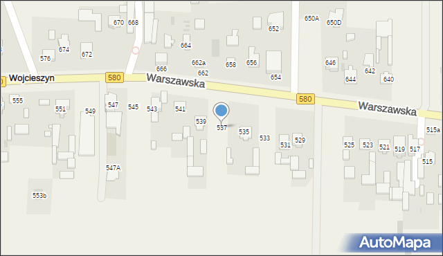 Wojcieszyn, Warszawska, 537, mapa Wojcieszyn