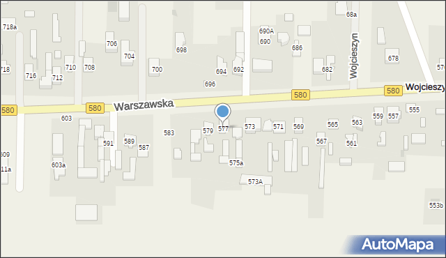 Wojcieszyn, Warszawska, 577, mapa Wojcieszyn