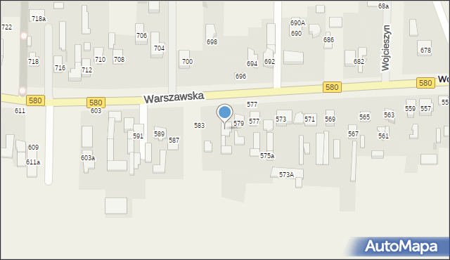 Wojcieszyn, Warszawska, 581, mapa Wojcieszyn