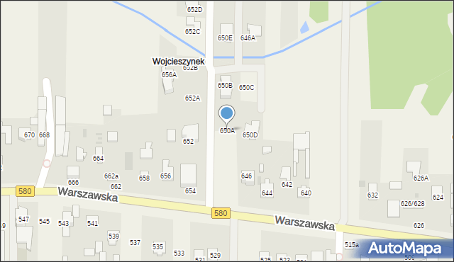 Wojcieszyn, Warszawska, 650A, mapa Wojcieszyn