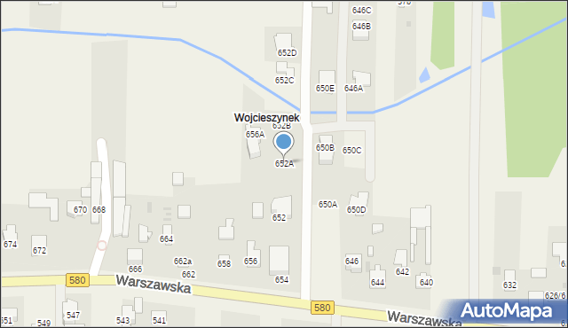 Wojcieszyn, Warszawska, 652A, mapa Wojcieszyn