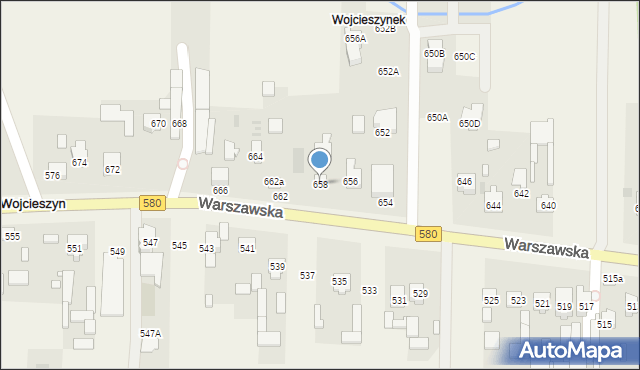 Wojcieszyn, Warszawska, 658, mapa Wojcieszyn