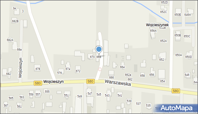 Wojcieszyn, Warszawska, 668, mapa Wojcieszyn
