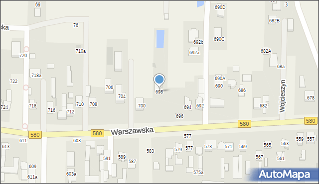 Wojcieszyn, Warszawska, 698, mapa Wojcieszyn