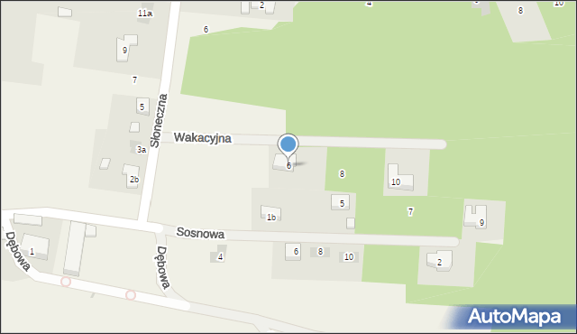 Wojnowice, Wakacyjna, 6, mapa Wojnowice