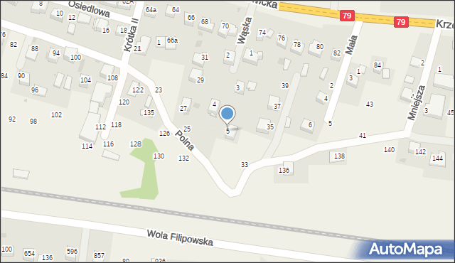 Wola Filipowska, Wąska, 5, mapa Wola Filipowska