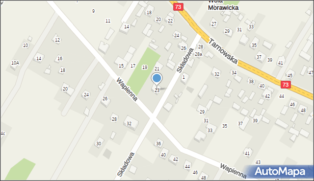 Wola Morawicka, Wapienna, 23, mapa Wola Morawicka