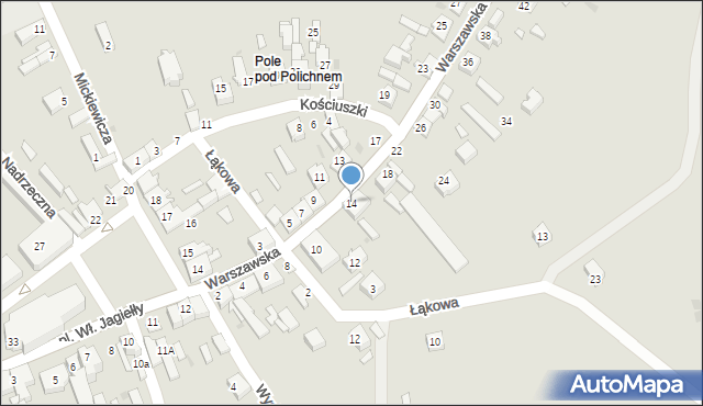 Wolbórz, Warszawska, 14, mapa Wolbórz