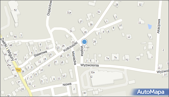 Wolbrom, Wąska, 1a, mapa Wolbrom