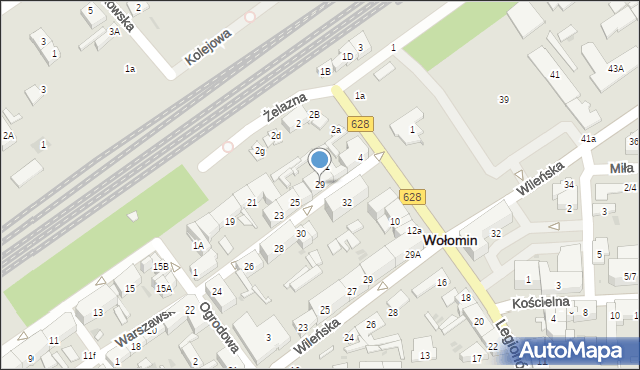 Wołomin, Warszawska, 29, mapa Wołomin