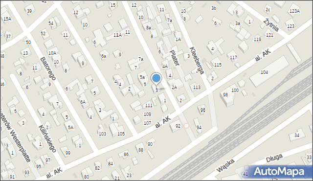 Wołomin, Waryńskiego Ludwika, 3, mapa Wołomin