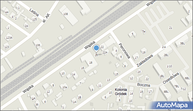 Wołomin, Wąska, 20, mapa Wołomin