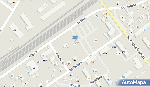 Wołomin, Wąska, 5a, mapa Wołomin